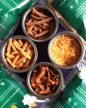 Kaatuyaanam Red Rice Ribbon Pakoda – crunchy, ribbon-shaped snack made from heritage red rice, offering a wholesome twist to a traditional favorite