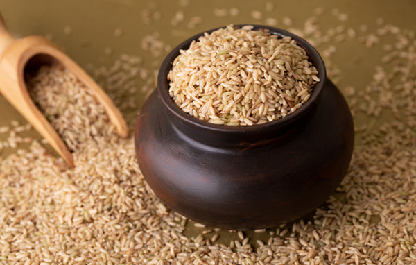 Kala Namak Organic Unpolished Brown Rice – heritage rice rich in protein with a distinct aroma and deep nutty flavor, ideal for nutritious meals