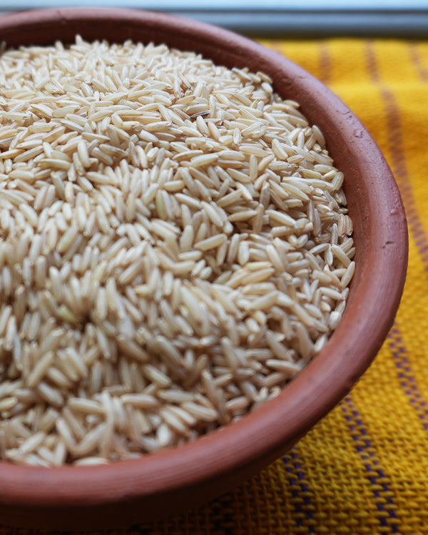 Madhumalathi Organic Unpolished Brown Rice – long grain, high-fiber traditional rice ideal for healthy everyday meals, priced at ₹175 per kg