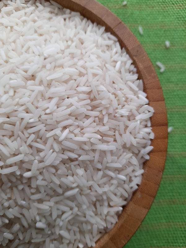 Mallifulo Organic Polished Long Grain Rice – fragrant, slender-grain rice ideal for biryanis and special meals, priced at ₹175 per kg