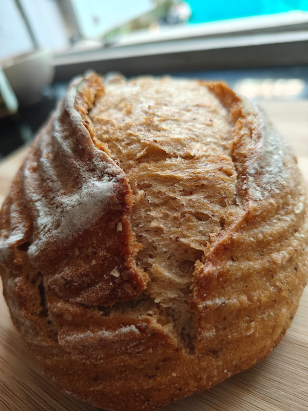 Plain Red Rice Sourdough Bread – naturally fermented, gut-friendly artisan loaf made with red rice flour