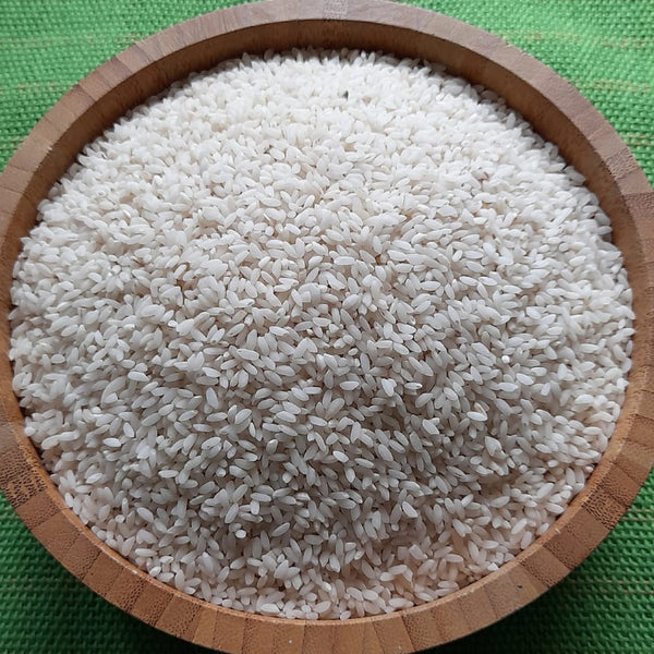 Radha Tilak Organic Polished Rice – aromatic, smooth-textured everyday table rice ideal for daily meals, priced at ₹175 per kg