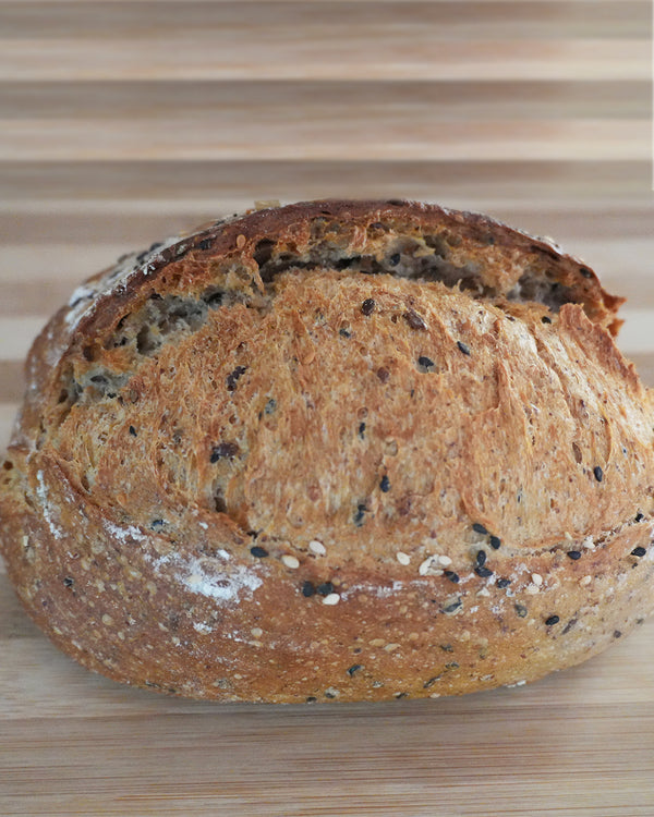 Red Rice Bread with Pumpkin & Flax Seeds – wholesome, fiber-rich artisan bread made with nutrient-dense ingredients