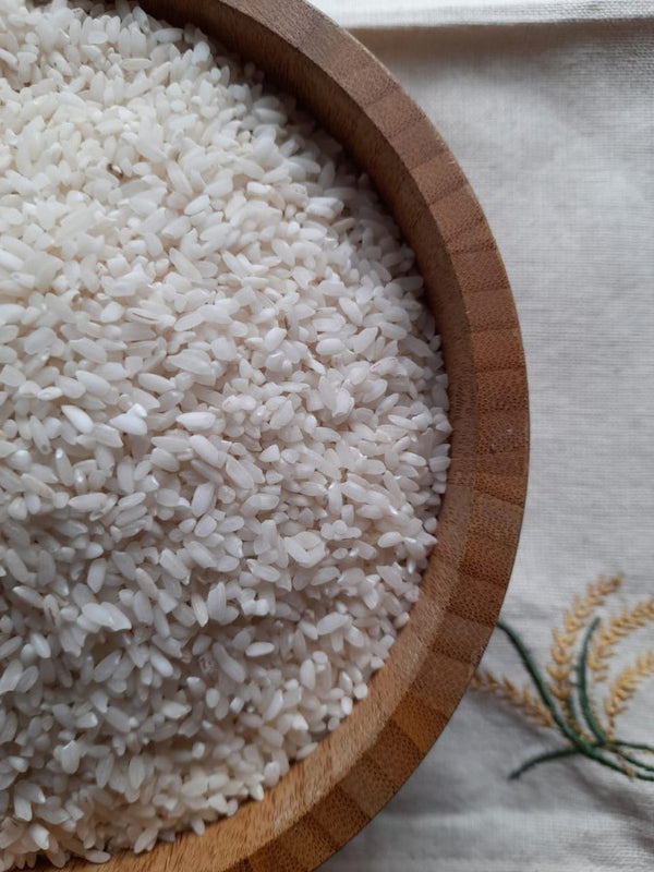 Thangam Champa Organic Polished Rice – fine-textured, traditional everyday table rice with a mild aroma, ideal for daily meals, priced at ₹175 per kg