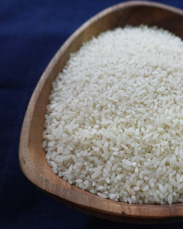 Thengai Poo Champa Organic Polished Rice – soft-textured, aromatic everyday table rice, priced at ₹175 per kg